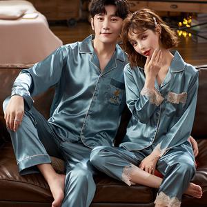 순면 누빔 커플잠옷 가을겨울 수면 파자마 홈웨어 실크 여 웨딩 커플 잠옷 긴팔 봄가을 남 빅사