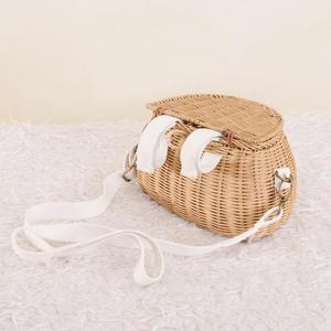 라탄백 피크닉 바구니 가방 자전거