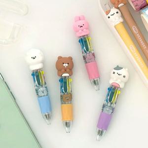순덕이크루 24개 일정 토끼볼펜 0.7mm 4색 미니볼펜 1세트