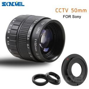 50mm F1.4 CCTV TV 영화 렌즈 + C 마운트 소니 E 용 매크로 링 Nex-5T Nex-3N Nex-6 A6300