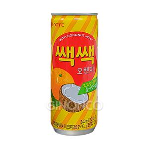 롯데칠성 쌕쌕 오렌지 240ml 오렌지과즙 미니캔 매점 음료수 젤리음료