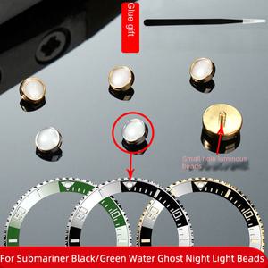 롤렉스 Submariner 빛나는 구슬 녹색 검은 물 유령 밤 진주 작은 구멍 파란색 형광 구슬 사파이어 베젤 삽