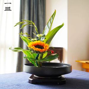 동양 꽃꽂이 도자기 미니 물결 수반 이케바나 수반