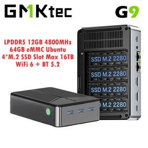 GMKtec G9 4 베이 미니 소형 호환 PC intel 호환 N150 LPDDR5 12GB eMMC Linux SSD NVMex4 Win11 Pro WiFi6