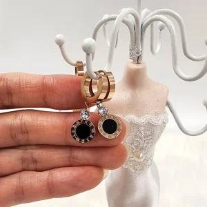 [오노마] ONM 자개펜던트 로즈골드 써지컬스틸 귀걸이