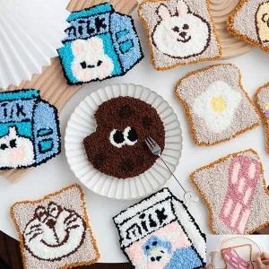 펀치니들 컵받침 DIY 만들기 키트 초보자 취미 패키지 초보자만들기 자수컵받침 수제선물