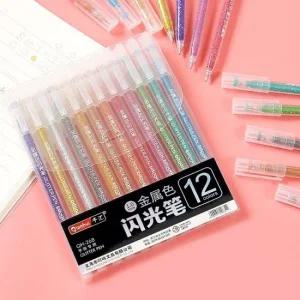12색세트1.0mm 반짝이 젤펜 은하수 다색볼펜 멀티펜 유성볼펜 유성펜 필기구 필기류 10색볼펜