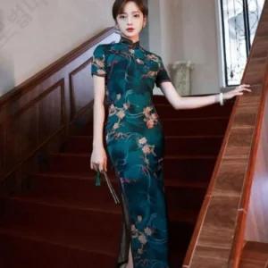 중국전통의상 코스튬 큰옷 치파오 연말 화려한 공연