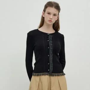 [롯데백화점]올리브데올리브 오간자 프릴 포인트 가디건 OK5AD826