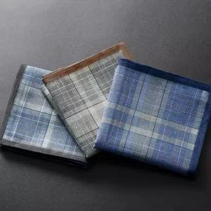 (유해브노초이스) 체크 무늬 면 손수건 정사각형 땀수건 등산 3종 세트