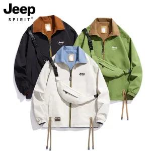 JEEP SPIRIT 남자 스포티 집업 자켓 봄 가을 배색 야구 점퍼