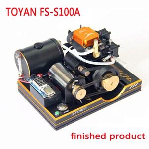 TOYAN FS S100A 미니 4 행정 엔진 모델 12V 가솔린 메탄올 발전기 USB 전화 충전기 디지털 디스플레이