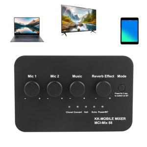 디지털 오디오 음향 믹서기 DJ 믹서 노래 스마트 TV PC 스피커용 휴대용 마이크 AUX 입력/출력 BT 연결 2 입력 사운드