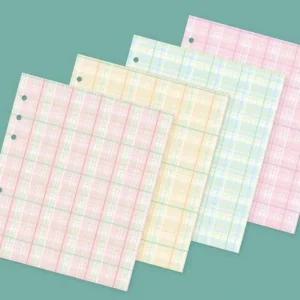 속지 체크 리필 컬러  다이어리배경지 6공 (45qpR)
