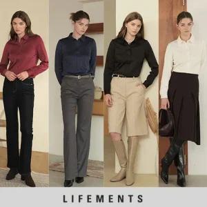 [라이프먼츠] 25FW 라이프먼츠 여자 기모 페이크오픈 카라 셔츠 4종