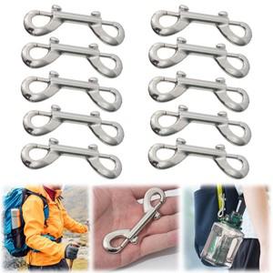 10pcs 아이 볼트 스냅 후크 316 스테인레스 스틸 퀵 드로우 링크 Carabiner B 형 스프링 다이빙/개 가죽 끈