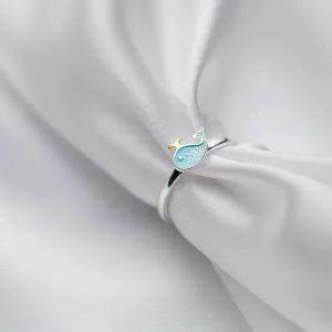 /더바디시크릿 하늘고래 행복 오픈링 반지