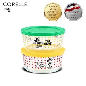 파이렉스 미키 저장용기 2P[노랑/초록]