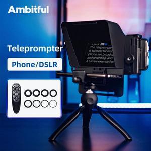 AMBITFUL 휴대용 텔레프롬프터 키트 미니 (휴대폰 or DSLR 비디오 녹화용 리모컨 포함)