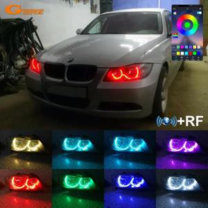 BMW 3 시리즈 E90 E91 330i 325i 2005-2008 RF 원격 BT 앱 울트라 브라이트 멀티 컬러 RGB LED 엔젤아이즈