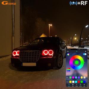 크라이슬러 300 C 2004-2010 RF 원격 블루투스 APP 멀티 컬러 울트라 브라이트 RGB LED 엔젤아이즈 헤일로