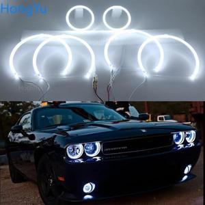 Dodge Challenger 2008 - 2014 슈퍼 브라이트 화이트 컬러 3528 SMD LED 엔젤 아이즈 키트 주간 주행등 DRL