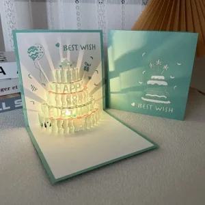 반짝3D생일케이크카드 생일카드 축하카드 팝업편지지