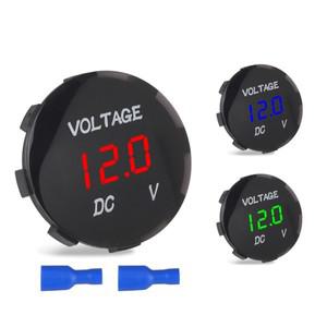 DC 12V 미니 소형 라운드 방수 디지털 전압계 패널 LED 디스플레이 자동차 바이크 오토바이 보트 해양에 대