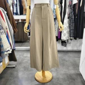 [밸리걸]봄 가을 백밴딩 원턱 절개 스판 와이드 팬츠 823251