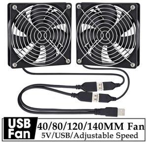 팬 쿨러GDSTIME 듀얼 40mm 92mm 120mm 5V USB 팬(2 in 1 케이블 포함) AV 수신기 DVR  TV 박스 냉각용 컨트