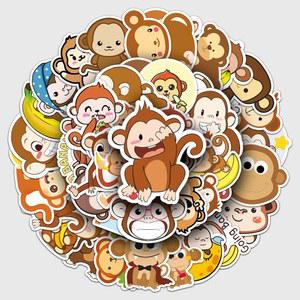 50Pcs 작은 원숭이 시리즈 만화 귀여운 방수 스티커 스케이트 보드 스노우 레트로 비닐