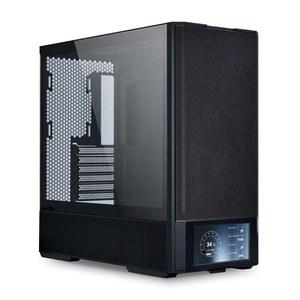 Lian Li LANCOOL 207 디지털 ATX 컴퓨터 케이스, 통합 LCD 화면 포함, 메시 중심 패널 미드 타워 PC 140x40x30mm PWM 팬 2개, 140mm 2개 사전 설치, 측면 또는 후면 장착 PSU