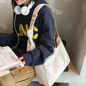 사각 캔버스매듭 크로스백 대학생가방 여성 에코백 (WC5B592)
