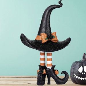 할로윈 테코 장식 다리가 17인치인 오트 데코 할로윈 마녀 모자 피규어