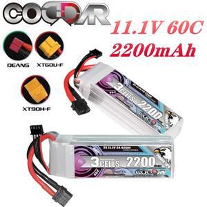CODDAR 60C 3S 11.1V 2200mAh Lipo 배터리 FPV 드론 RC 쿼드콥터 헬리콥터 리튬 EC5XT60TTRXXT90 플러그 포