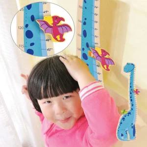에버어쓰 공룡키재기 유아 신장계 키높이 측정 신체발달 차트 원목 (60-150cm)