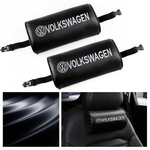 탄소 섬유 카시트 머리 받침 목 어깨 지지대 베개 보호대 자동차 액세서리, VW R R라인 골프 4 모션, 1 개,