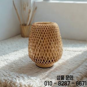 작은 대나무로 짠 램프 수제 공예 테이블 침실 및 공부방용 스타일 디자인 따뜻한 장식품 데스크탑