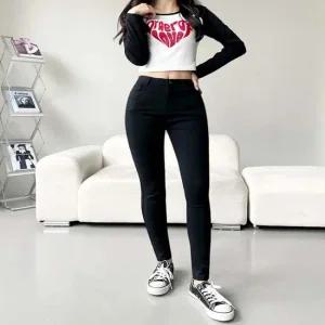 여성 2컬러 캐주얼 데일리 스판 스키니팬츠 블랙진