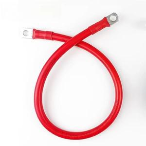 Uiz 배터리 인버터 연결 케이블 세트 6AWG 50cm PVC 와이어 연선 빨간색 구리 코어 주석 도금 러그(단자 포