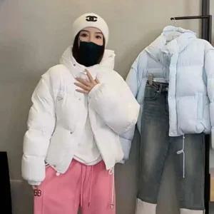 조끼 여성 폼폼 후드 패딩조끼