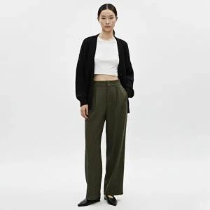 [샵앤]여성 밴딩 와이드 핀턱 슬랙스 바지 NTT-WPT-20808-카키