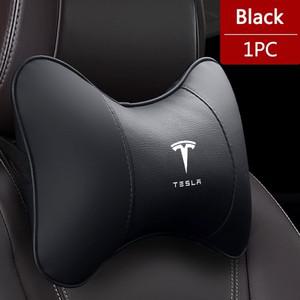 테슬라 호환 모델 3 S X Y 로드스터 SpaceX 인테리어 액세서리 용 PU 가죽 카시트 목 베개 머리 받침 휴식