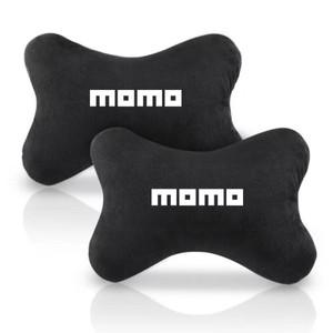 모모 로고 카시트 머리 받침 목 베개 쿠션 액세서리 자동차 링 2 개