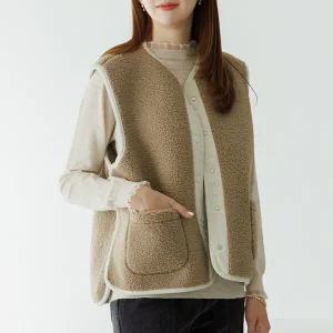 (∼100size)양털뽀글이조끼 VED6003_YC