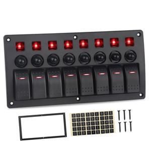 자동차 보트 스위치 패널 12V 24V 8 갱 Led 로커 방수 키트 마린 캐러밴 RV 액세서리