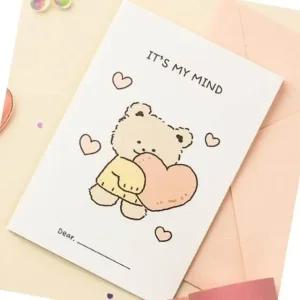생일 메시지 카드 곰 엽서 도무송 스티커 기념일 (WFK8EXN)
