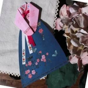 전통 한복 나비 카드 어르신 고급스러운 디자인 기념일 생신 축하 (WFK8EXL)