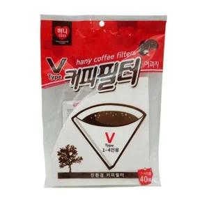 커피 필터 여과지 핸드드립 원두 거름망 40매 4인용 커피거름망