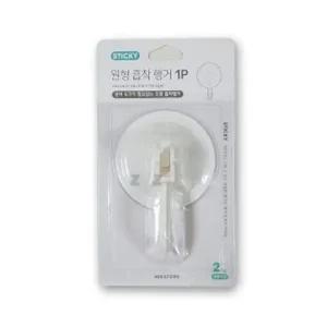 원형 흡착 행거 옷걸이 수건걸이 후크 고리 도어훅 1P